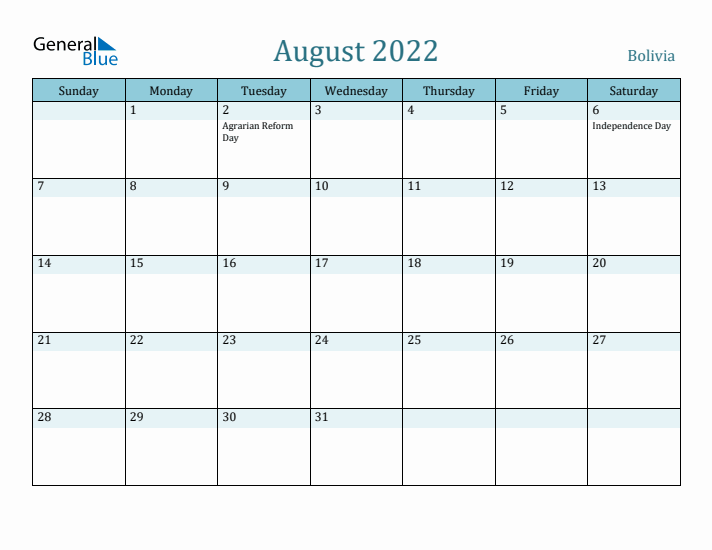 August 2022 Calendar with Holidays