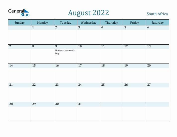 August 2022 Calendar with Holidays