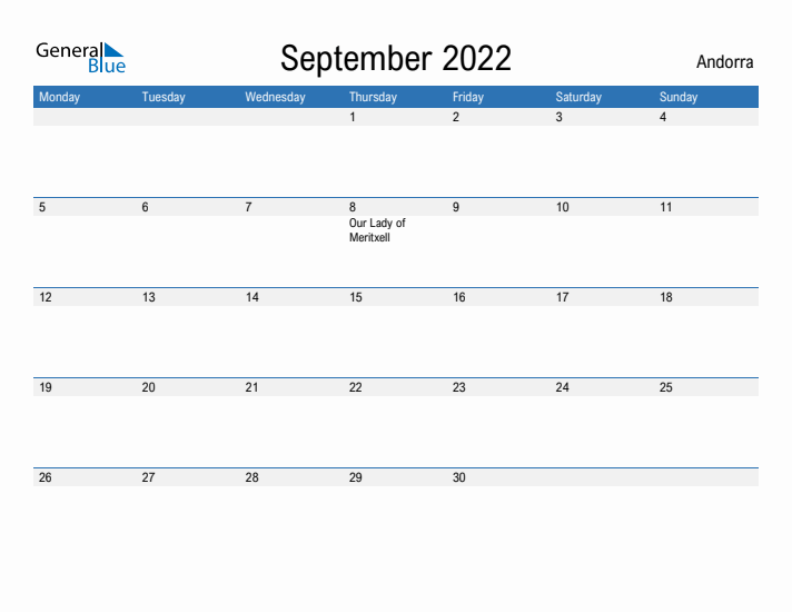 Fillable September 2022 Calendar