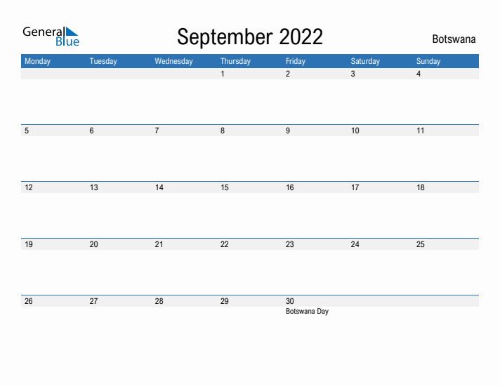 Fillable September 2022 Calendar