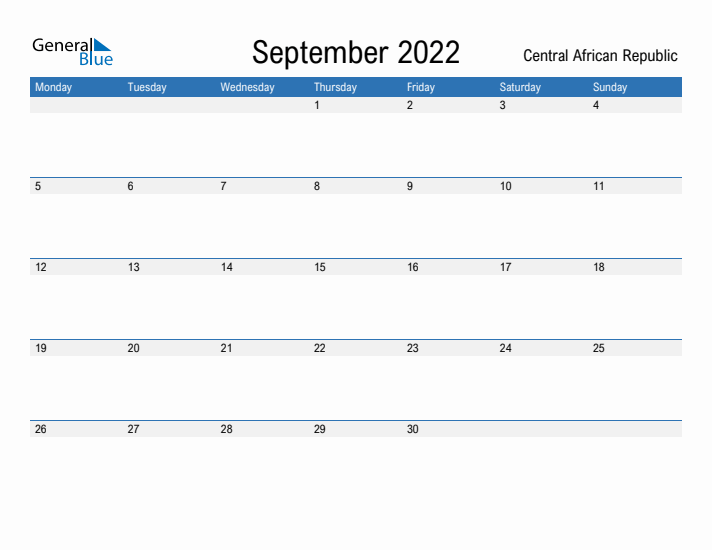 Fillable September 2022 Calendar