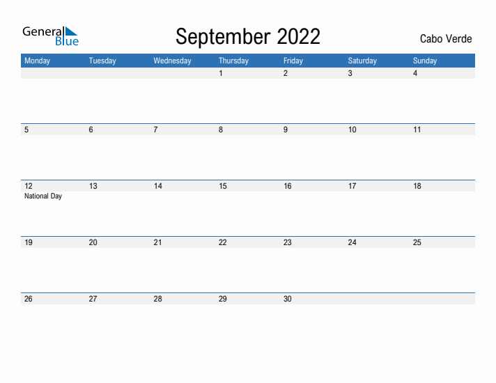 Fillable September 2022 Calendar