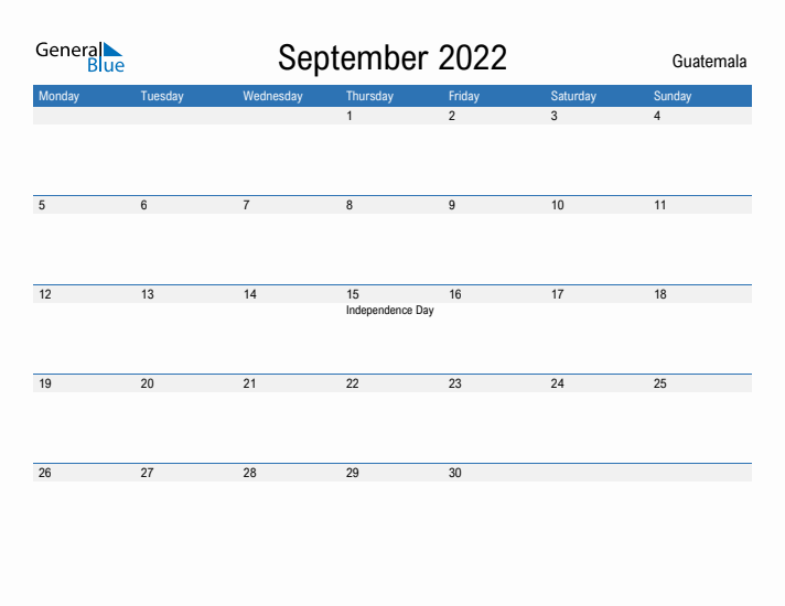 Fillable September 2022 Calendar