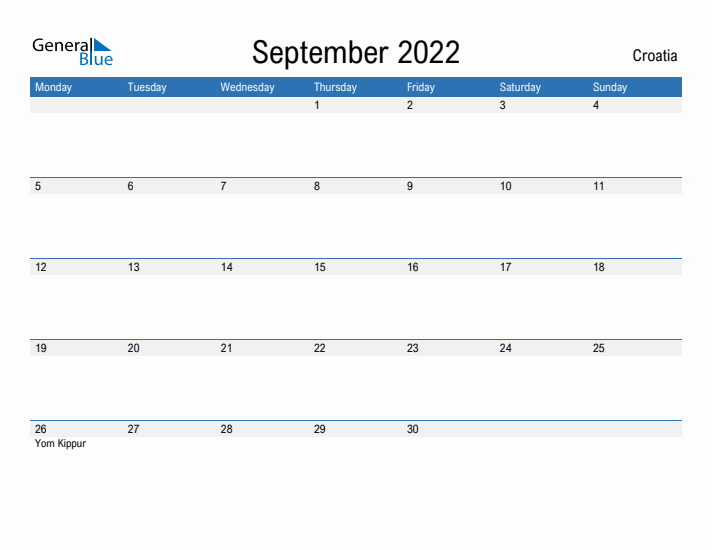 Fillable September 2022 Calendar