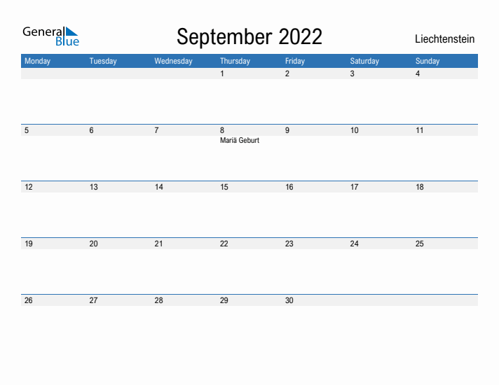 Fillable September 2022 Calendar