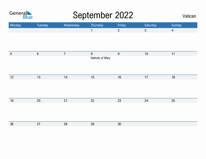 Fillable September 2022 Calendar