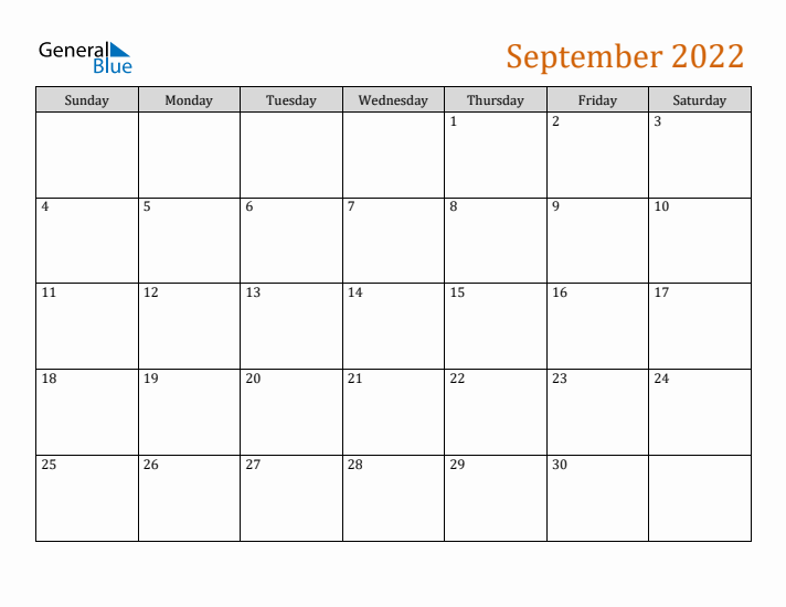 Editable September 2022 Calendar