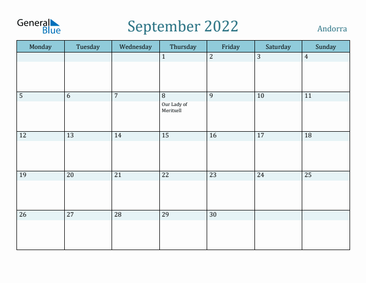 September 2022 Calendar with Holidays