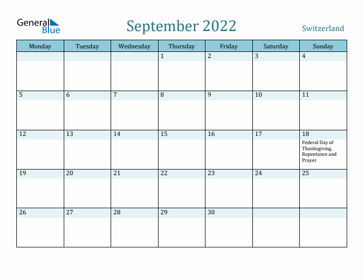 September 2022 Calendar with Holidays