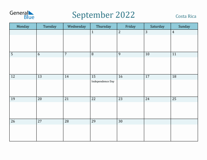 September 2022 Calendar with Holidays