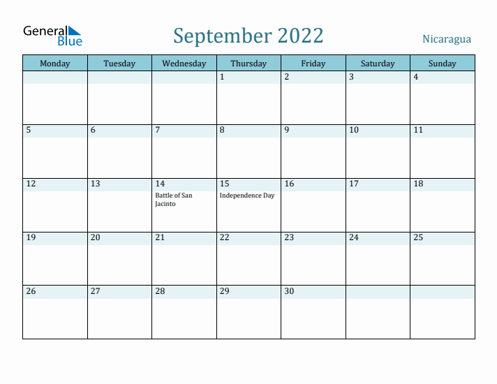 September 2022 Calendar with Holidays