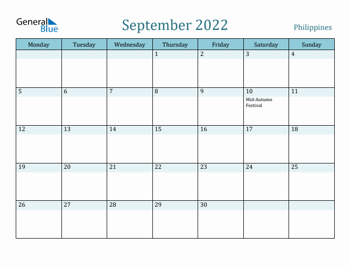 September 2022 Calendar with Holidays