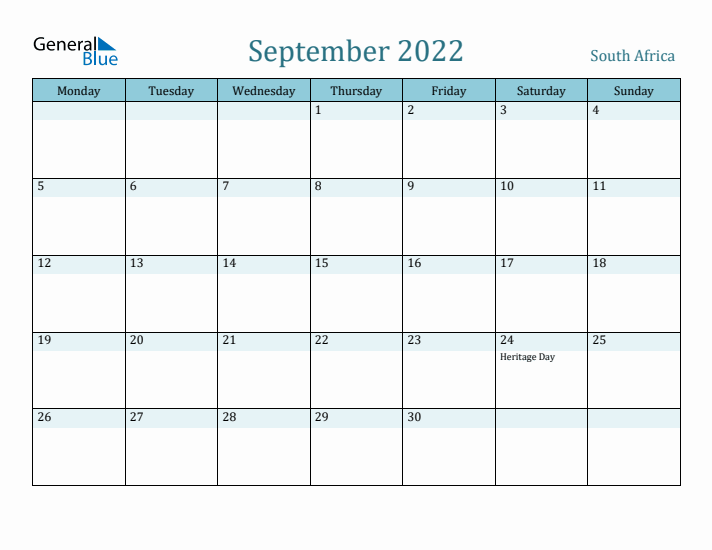 September 2022 Calendar with Holidays