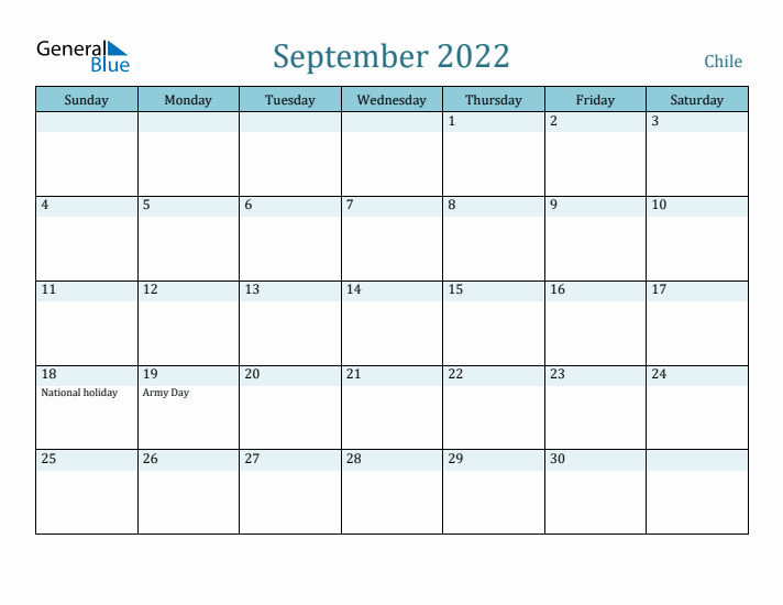 September 2022 Calendar with Holidays