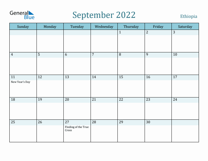 September 2022 Calendar with Holidays