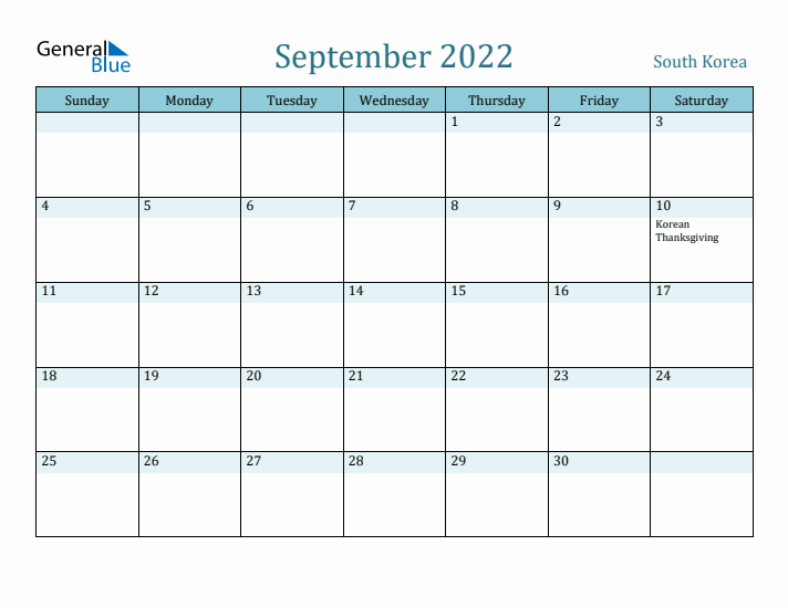 September 2022 Calendar with Holidays