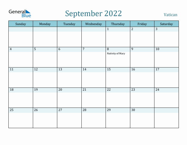 September 2022 Calendar with Holidays