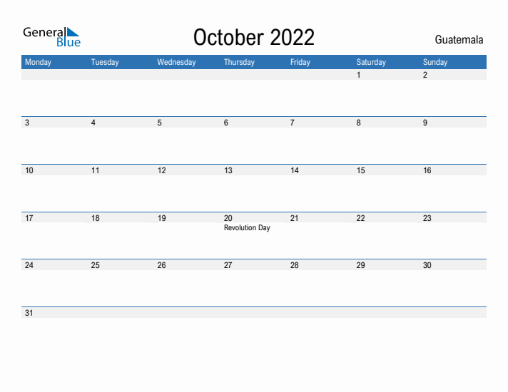 Fillable October 2022 Calendar