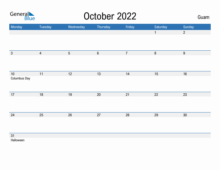 Fillable October 2022 Calendar