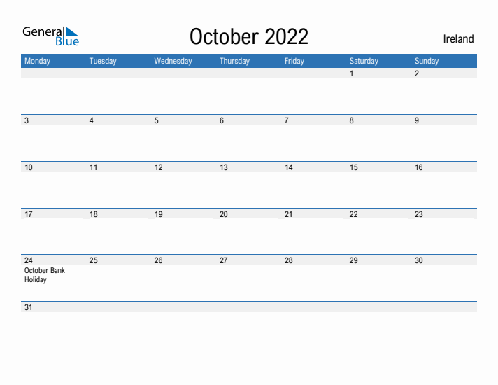 Fillable October 2022 Calendar