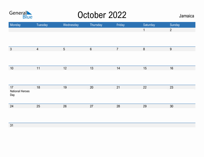 Fillable October 2022 Calendar