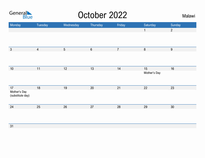 Fillable October 2022 Calendar