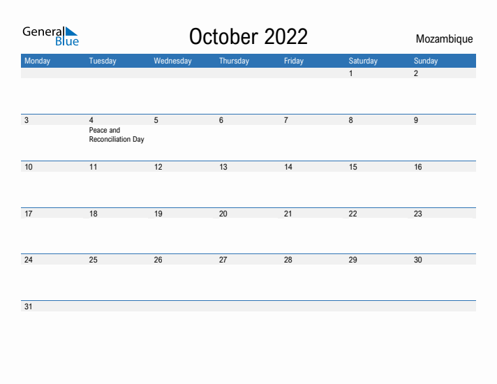 Fillable October 2022 Calendar