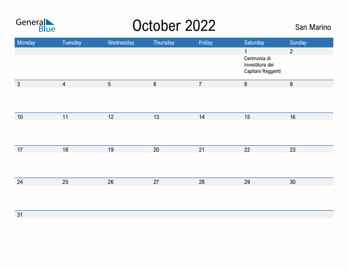 Fillable October 2022 Calendar