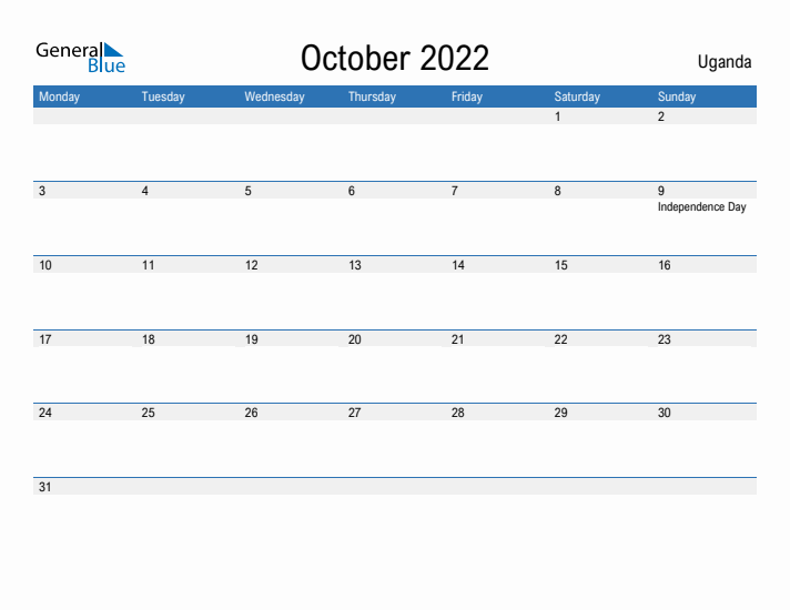 Fillable October 2022 Calendar