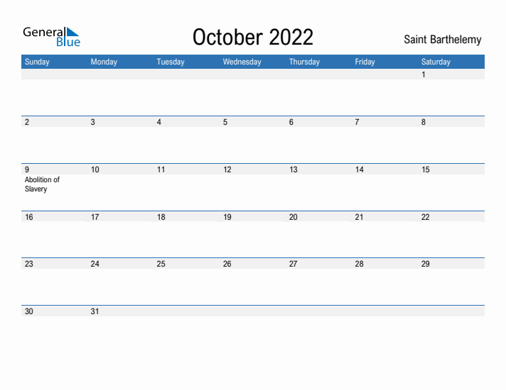 Fillable October 2022 Calendar