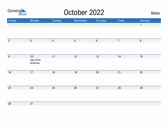 Fillable October 2022 Calendar