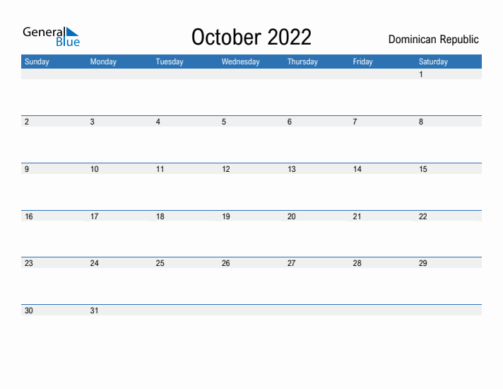 Fillable October 2022 Calendar