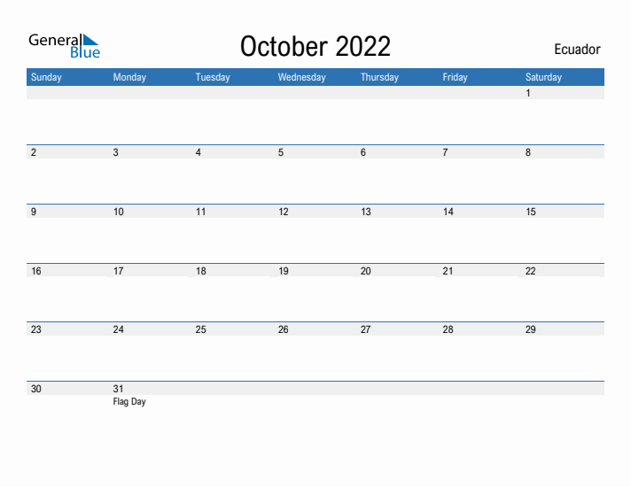 Fillable October 2022 Calendar