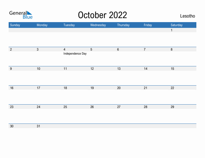 Fillable October 2022 Calendar