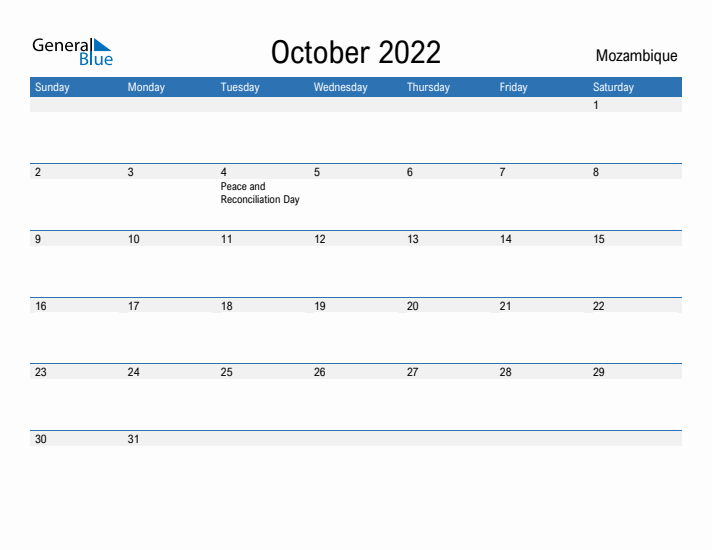 Fillable October 2022 Calendar