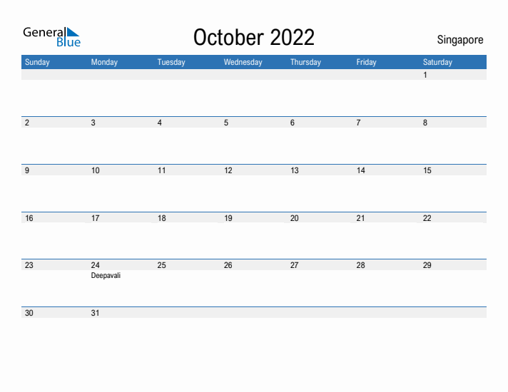 Fillable October 2022 Calendar