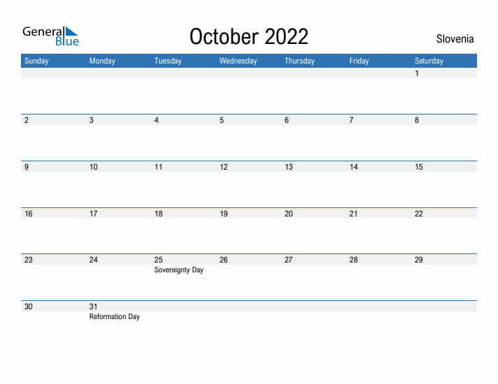 Fillable October 2022 Calendar