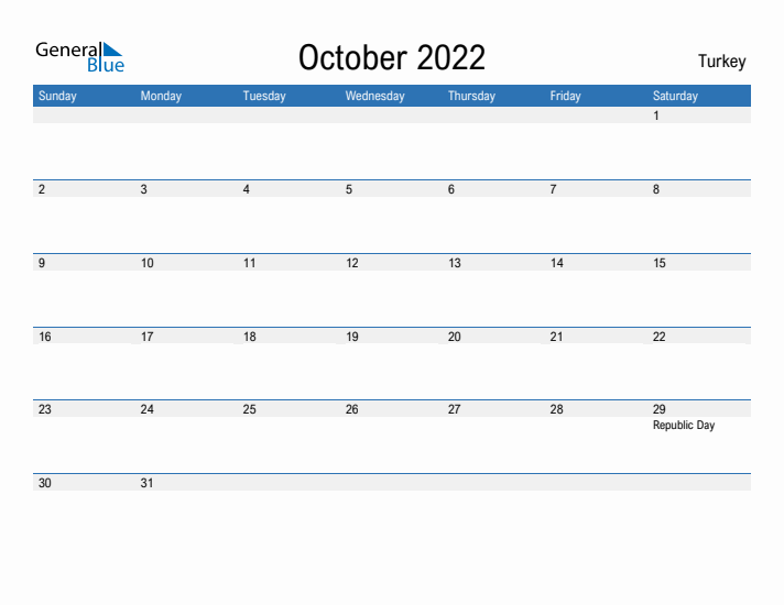 Fillable October 2022 Calendar