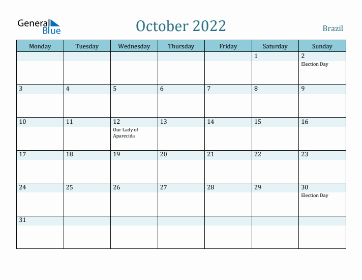 October 2022 Calendar with Holidays