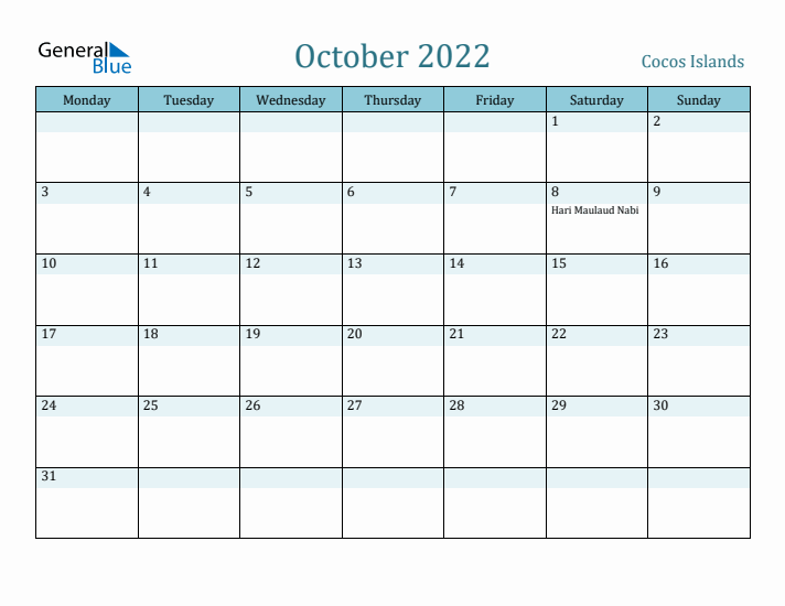 October 2022 Calendar with Holidays