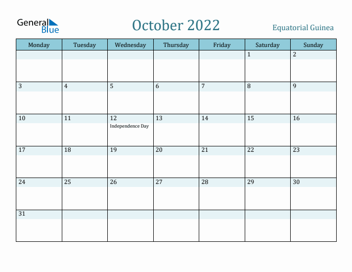 October 2022 Calendar with Holidays