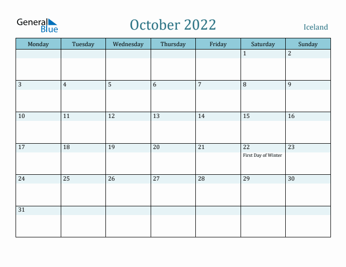 October 2022 Calendar with Holidays