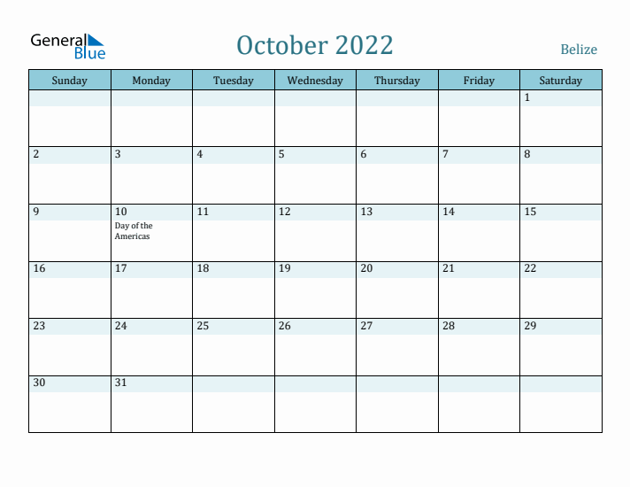 October 2022 Calendar with Holidays