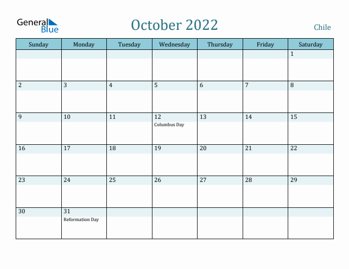 October 2022 Calendar with Holidays