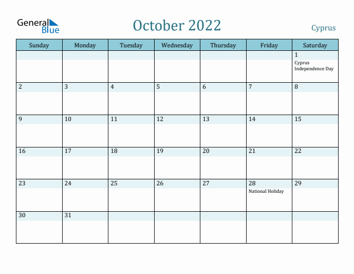 October 2022 Calendar with Holidays