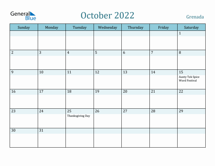 October 2022 Calendar with Holidays