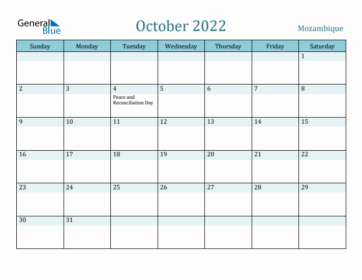 October 2022 Calendar with Holidays