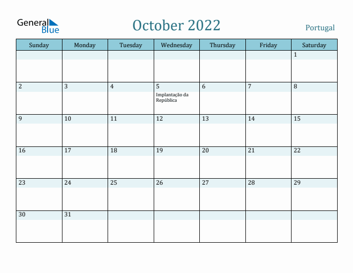 October 2022 Calendar with Holidays