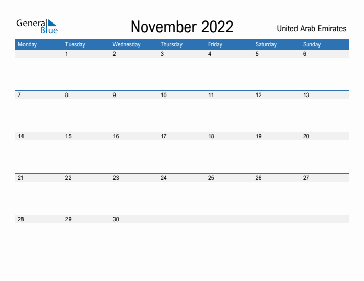 Fillable November 2022 Calendar