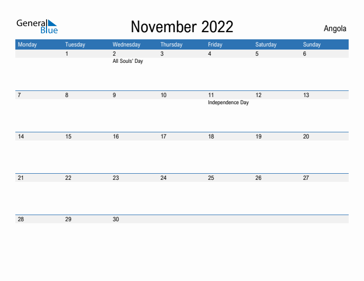 Fillable November 2022 Calendar